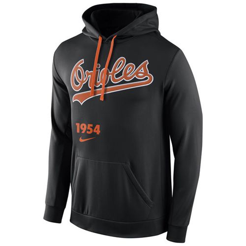 Baltimore Orioles Nike Cooperstown Performance Pullover Black MLB Hoodie - Click Image to Close